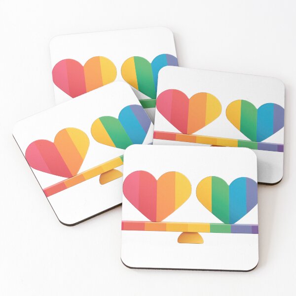 Item preview, Rainbow Hearts Equality Balance LGBTQ Pride Minimalist Illustration designed and sold by DadGenX.