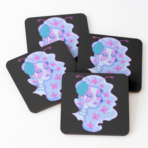 Item preview, Magenta And Blue Butterfly Lady Fairy Art designed and sold by WhimsyWephy.