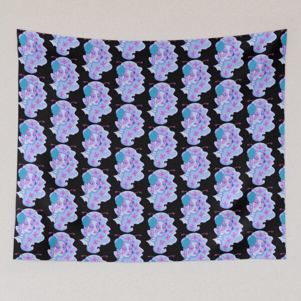 Item preview, Magenta And Blue Butterfly Lady Fairy Art designed and sold by WhimsyWephy.