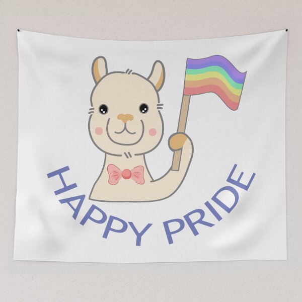 Item preview, Happy Pride Cute Alpaca Rainbow Flag LGBTQ Graphic designed and sold by SulariTDsign.