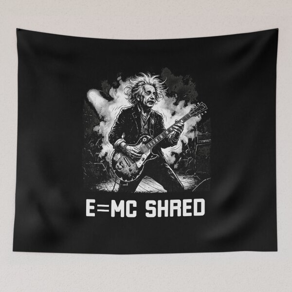 Item preview, E=MC shred Einstein funny guitar guitarist humor designed and sold by snowry.
