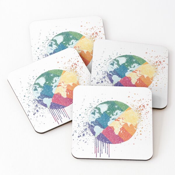 Item preview, Rainbow World Globe Abstract Pride Splash Modern LGBTQ Illustration designed and sold by DadGenX.