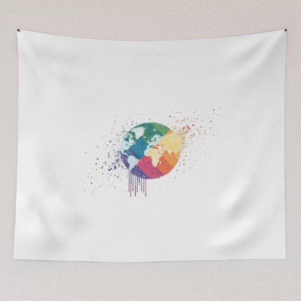 Item preview, Rainbow World Globe Abstract Pride Splash Modern LGBTQ Illustration designed and sold by DadGenX.