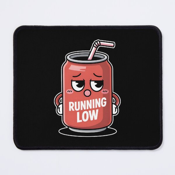 Item preview, Running Low – Cute Sleepy Soda Can Kawaii Mascot Design designed and sold by ImaginedSpace7.