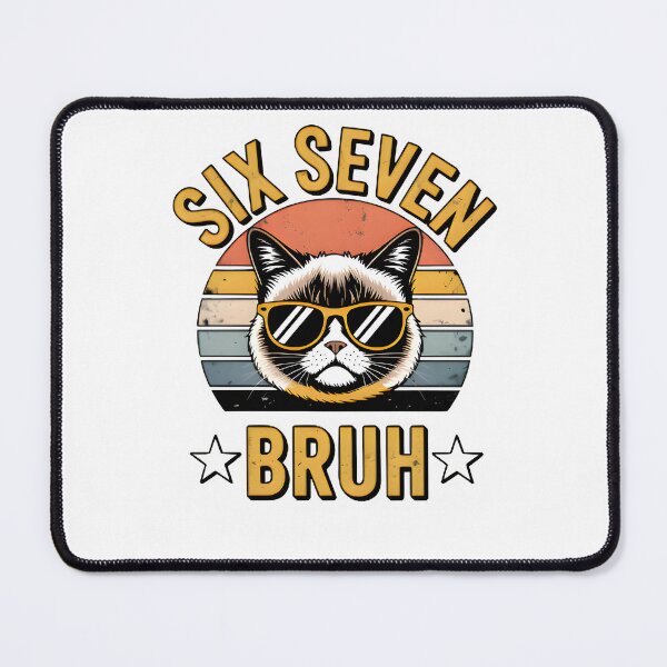 Item preview, Six Seven Bruh Funny 67th Birthday Cat Retro Vintage  designed and sold by Zizo-DR44.