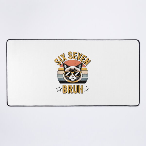 Item preview, Six Seven Bruh Funny 67th Birthday Cat Retro Vintage designed and sold by Zizo-DR44.