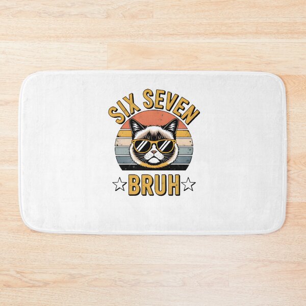 Item preview, Six Seven Bruh Funny 67th Birthday Cat Retro Vintage  designed and sold by Zizo-DR44.