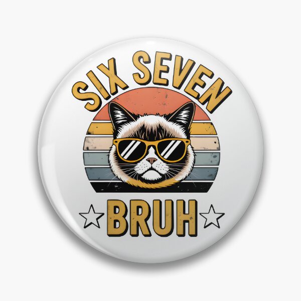 Item preview, Six Seven Bruh Funny 67th Birthday Cat Retro Vintage  designed and sold by Zizo-DR44.