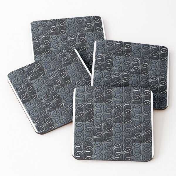 Item preview, Microscopic Metal Asanoha Check Pattern – Modern Japanese Geometric Wall Art designed and sold by HIKARIMi.