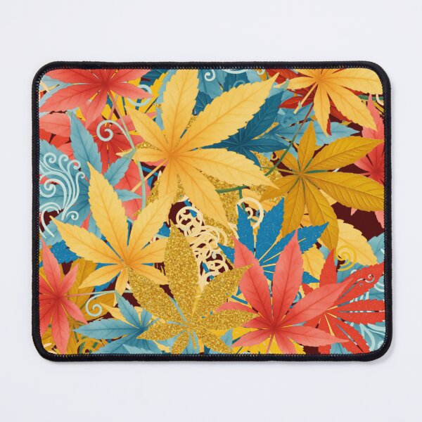 Item preview, Spring Colorful Autumn Leaves Whimsical Golden Glitter Foliage Art designed and sold by M22--.