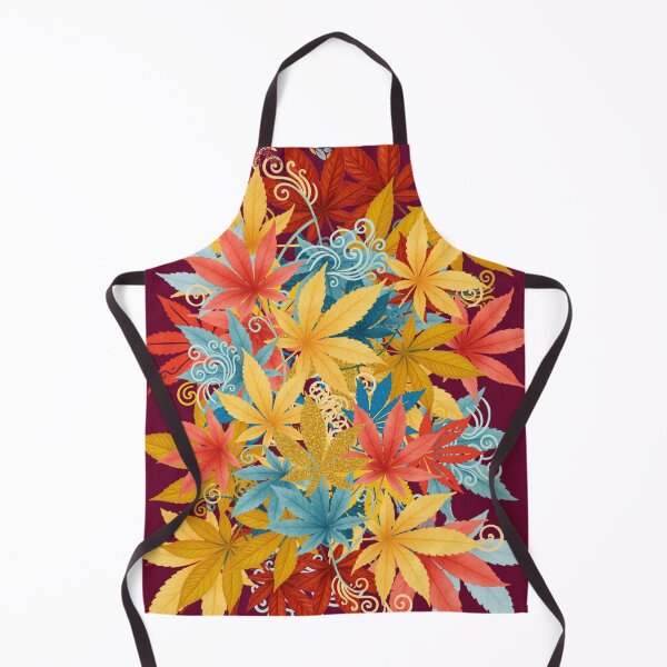 Item preview, Spring Colorful Autumn Leaves Whimsical Golden Glitter Foliage Art designed and sold by M22--.