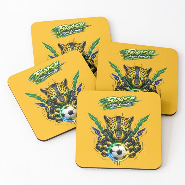Item preview, Brazil Football Joga Bonito Cyber Jaguar – Futuristic Football Streetwear Brazil Fan Tee designed and sold by Extravanganzza.