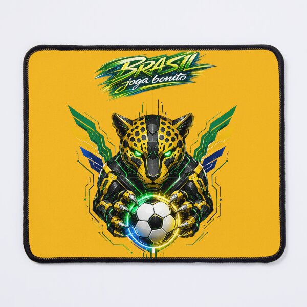Item preview, Brazil Football Joga Bonito Cyber Jaguar – Futuristic Football Streetwear Brazil Fan Tee designed and sold by Extravanganzza.
