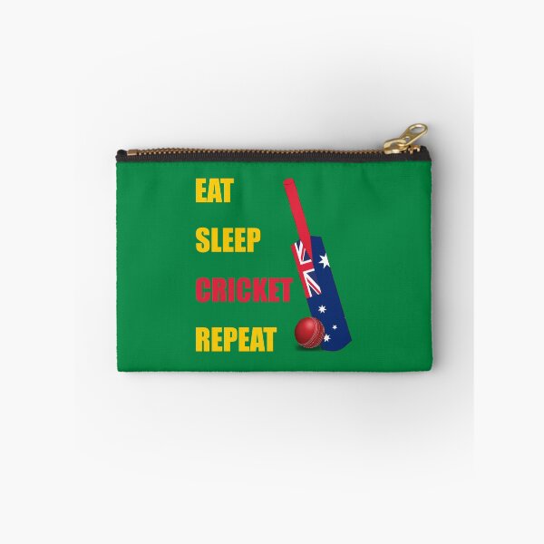 Aperçu de l'œuvre Eat Sleep Cricket Répétez Australie Drapeau Cricket Bat - Fan de cricket créée et vendue par DPattonPD.