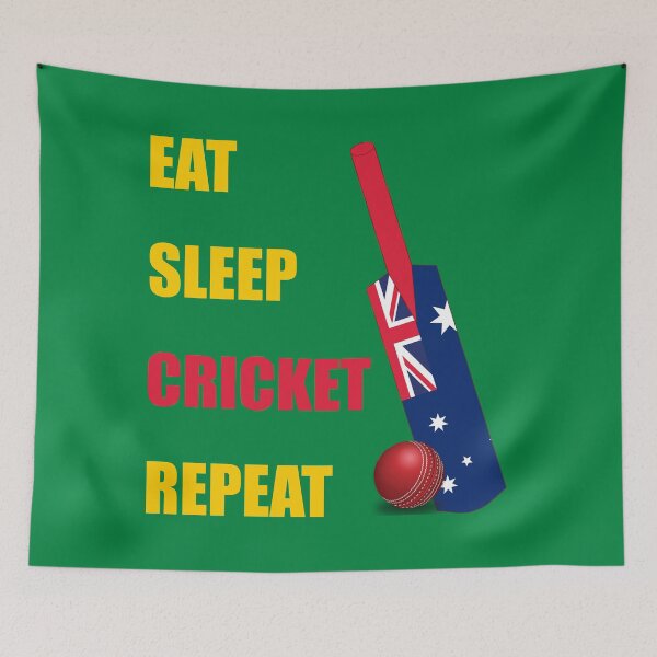 Artikelvorschau, Eat Sleep Cricket Repeat Australia Flag Cricket Bat - Cricket Fan entworfen und verkauft von DPattonPD.