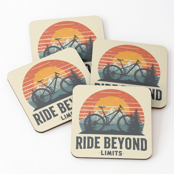 Item preview, Ride Beyond Limits | Retro Sunset Mountain Bike | MTB Adventure Art designed and sold by AiNaturalsOnly.