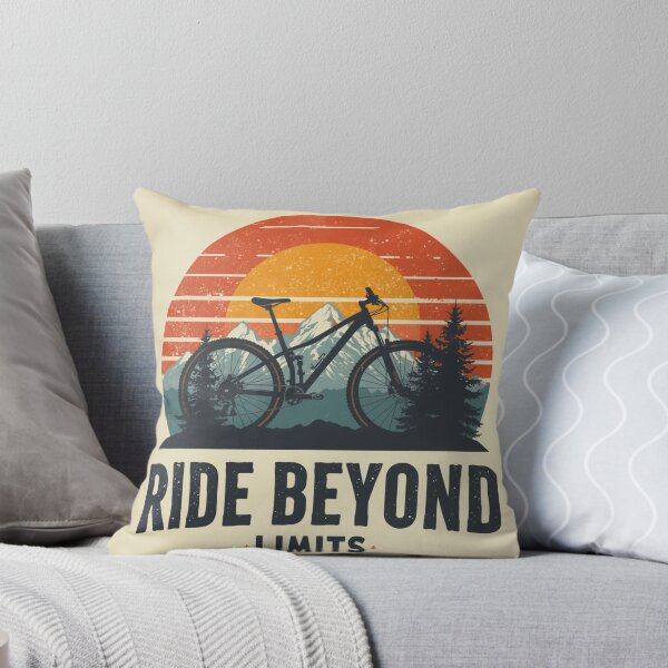 Item preview, Ride Beyond Limits | Retro Sunset Mountain Bike | MTB Adventure Art designed and sold by AiNaturalsOnly.