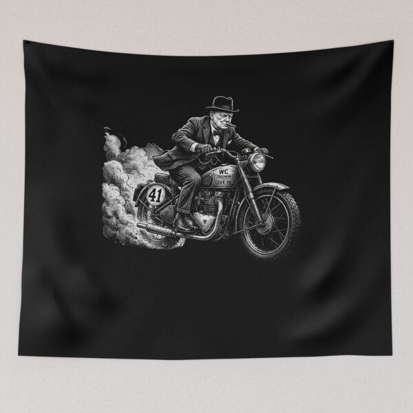 Item preview, Churchill Motorcycle Rider biker funny history humor designed and sold by snowry.