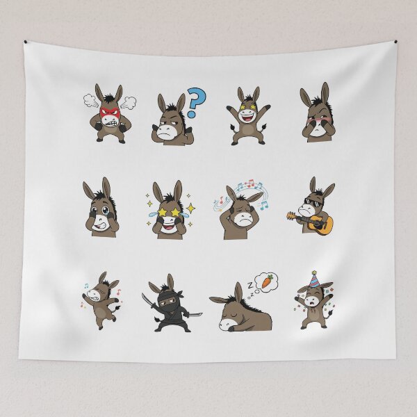 Item preview, Cute Donkey Emoji Sticker Pack designed and sold by RamyGallery.