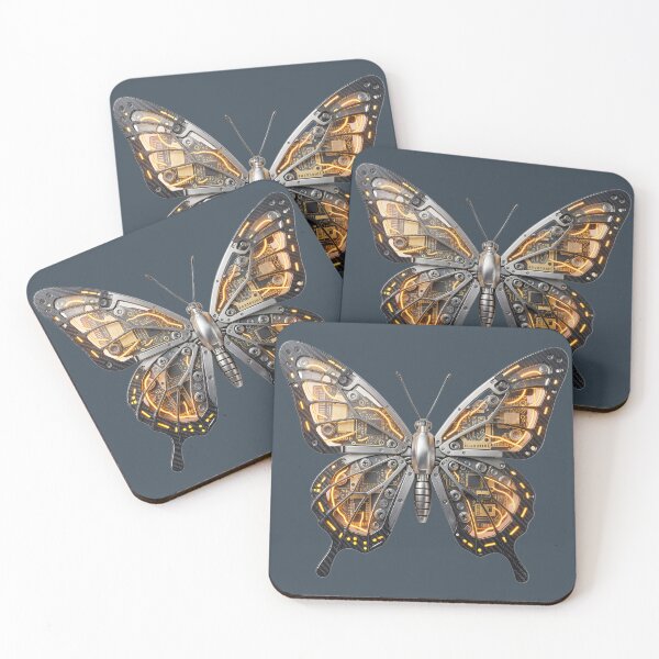 Item preview, Monarch Circuit-Flow: Amber Energy Bionic Butterfly designed and sold by BGM by AI.