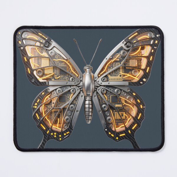 Item preview, Monarch Circuit-Flow: Amber Energy Bionic Butterfly designed and sold by BGM by AI.