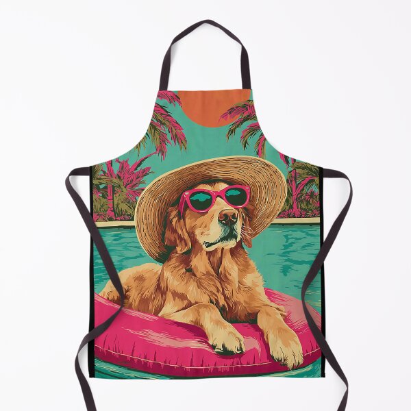 Item preview, Golden Retriever in Sunglasses Cute Dog Tropical Pool Partyand Cow Summer Vibes Floral Women Girls Beach Tropical designed and sold by Littermin.
