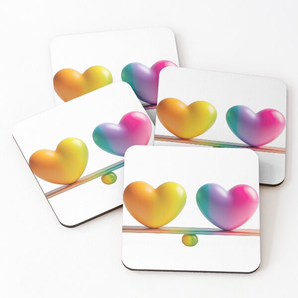 Item preview, Gradient Rainbow Hearts Equality Balance Minimal LGBTQ Pride Art designed and sold by DadGenX.