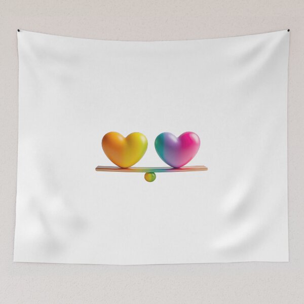 Item preview, Gradient Rainbow Hearts Equality Balance Minimal LGBTQ Pride Art designed and sold by DadGenX.