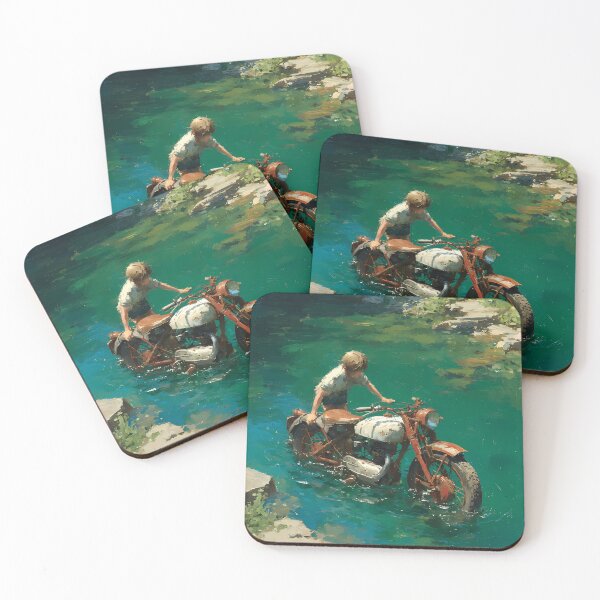 Item preview, Pulling Vintage Motorcycle from Clear River designed and sold by WoofPalette.