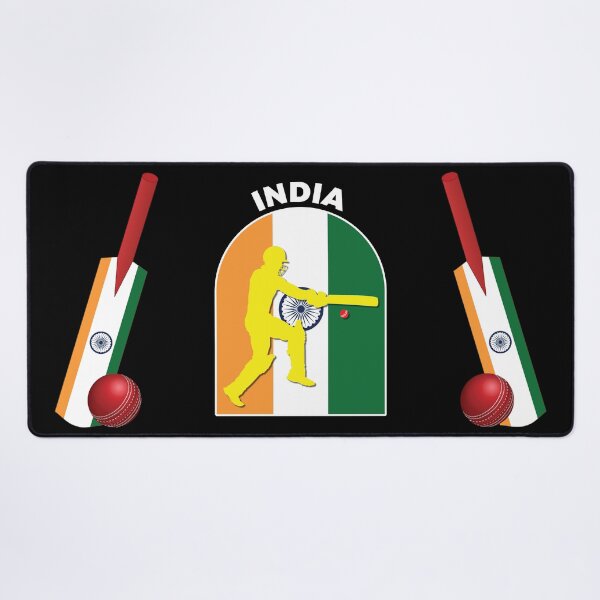 Item preview, India Cricket Batsman India Flag - Cricket Fans designed and sold by DPattonPD.