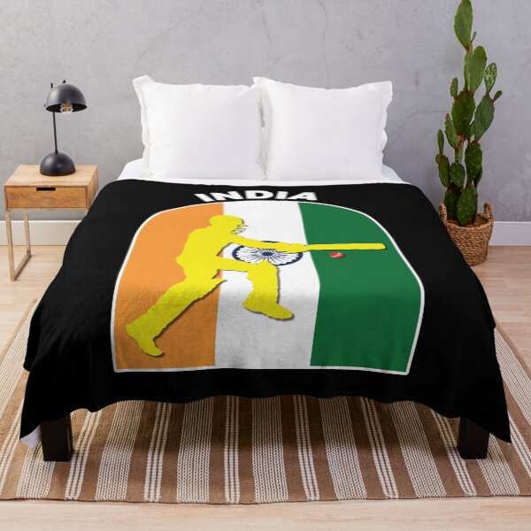 Item preview, India Cricket Batsman India Flag - Cricket Fans designed and sold by DPattonPD.