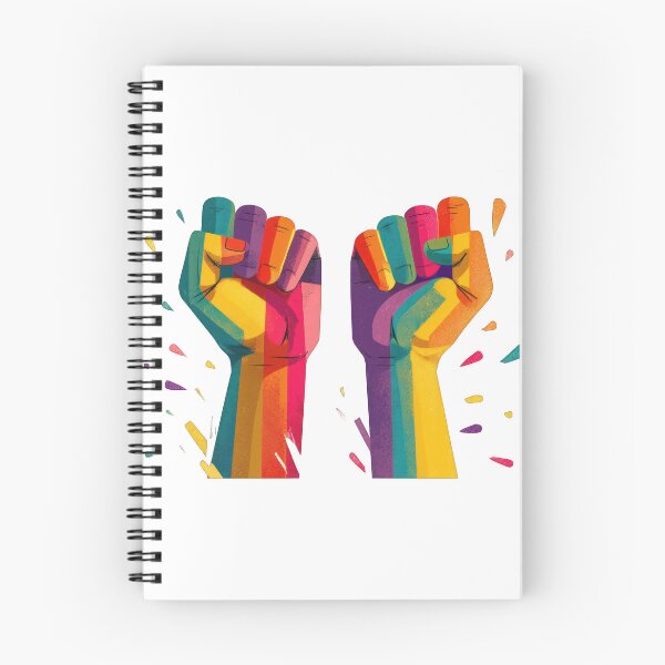 Item preview, Rainbow Raised Fists Equality Unity LGBTQ Pride Protest Illustration designed and sold by DadGenX.
