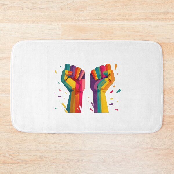Item preview, Rainbow Raised Fists Equality Unity LGBTQ Pride Protest Illustration designed and sold by DadGenX.