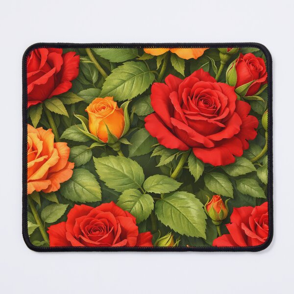 Item preview, Red and Orange Rose Floral Garden Pattern designed and sold by LuisWorks.