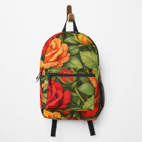 Item preview, Red and Orange Rose Floral Garden Pattern designed and sold by LuisWorks.