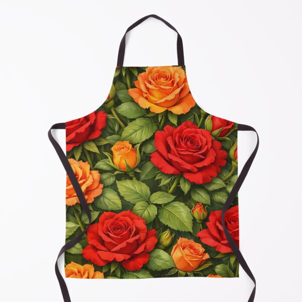 Item preview, Red and Orange Rose Floral Garden Pattern designed and sold by LuisWorks.