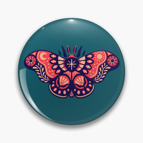 Item preview, Decorative Moth Blue Red designed and sold by caroleedesigns.