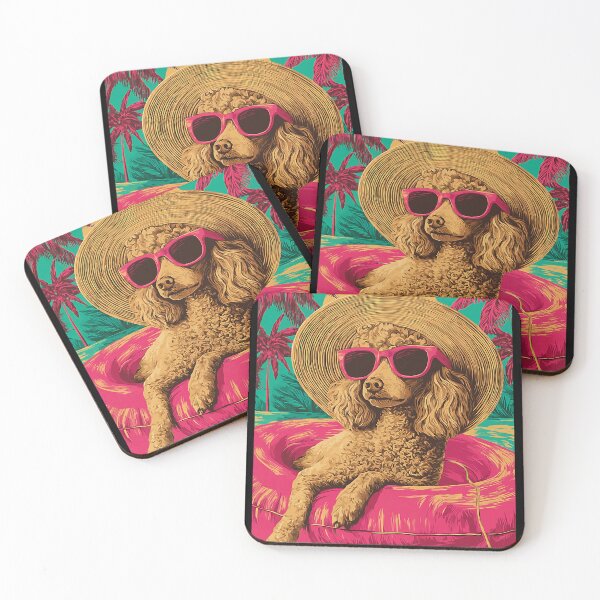 Item preview, Summer Poodle with Sunglasses Cute Dog Tropical Pool Party designed and sold by Littermin.