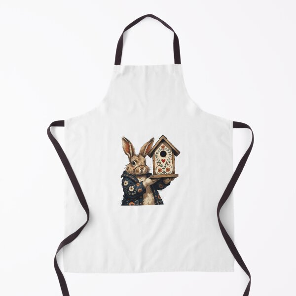Item preview, Woodland Bunny with Birdhouse Folk Art designed and sold by AQUILAKREO.