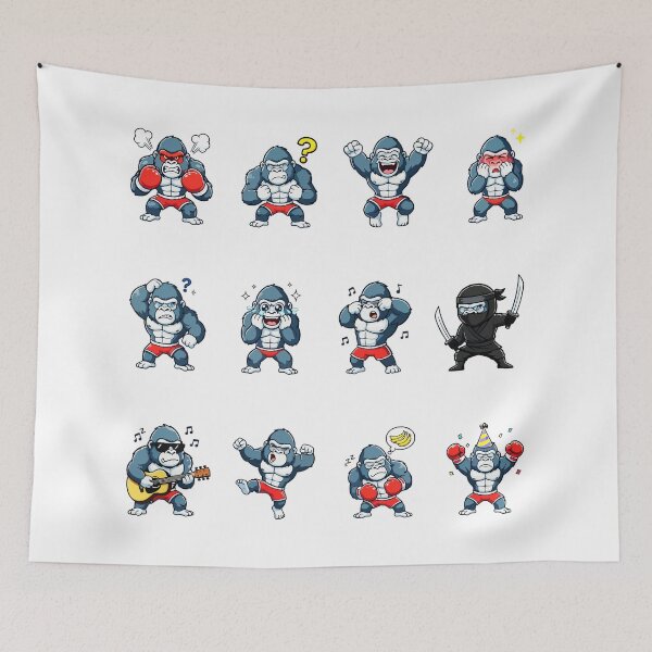 Item preview, Cute Gorilla Emoji Sticker Pack designed and sold by RamyGallery.