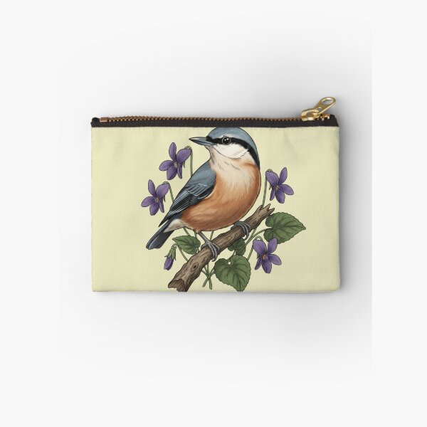 Item preview, Eurasian Nuthatch Floral Art Illustration designed and sold by BirdsnStuff.