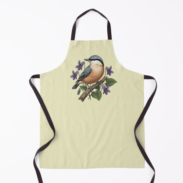 Item preview, Eurasian Nuthatch Floral Art Illustration designed and sold by BirdsnStuff.
