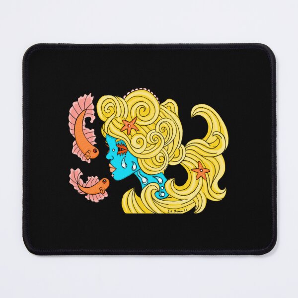 Item preview, Goldy And Her Pretties Cute Mermaid Fish Art designed and sold by WhimsyWephy.