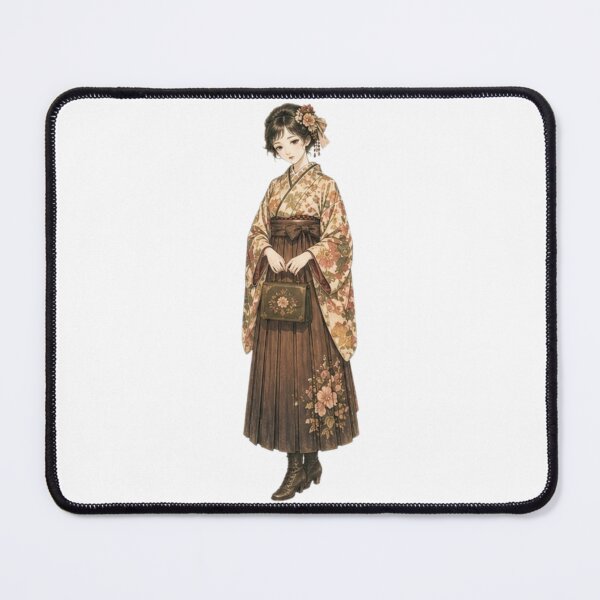 Item preview, Taisho Era Japanese Girl Sticker – Vintage Kimono Hakama Woman, Retro Aesthetic, Elegant Illustration designed and sold by Astral Japan.