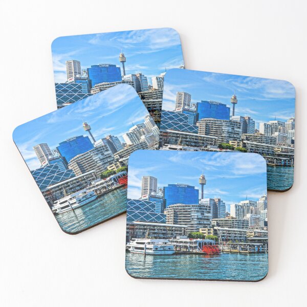 Item preview, Sydney City Skyline from Harbour | Iconic Darling Harbour, New South Wales, Australia - King Street Wharf Art designed and sold by Ross.A.Campbell.