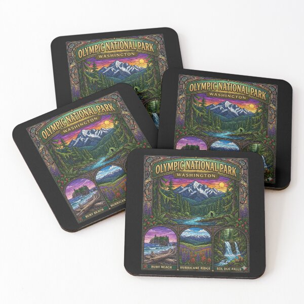 Item preview, Olympic National Park Vintage Outdoor scenic collage design designed and sold by Swanny's Custom T-shirt and Gift Designs.