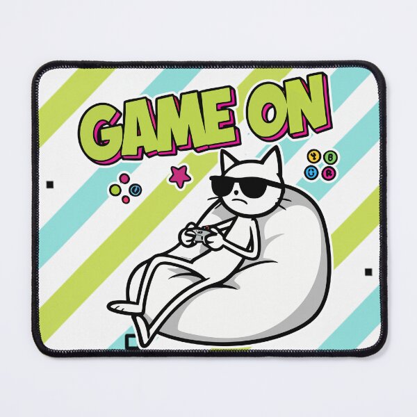 Item preview, Game On Cat Gamer Cartoon designed and sold by Taridesign.