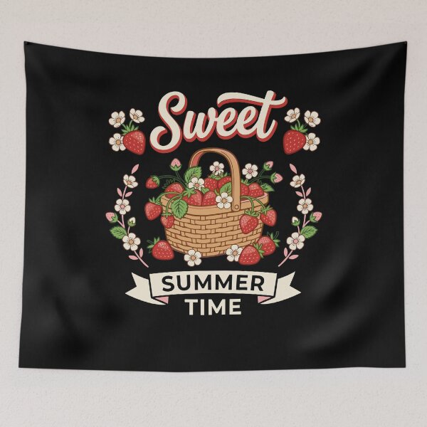 Item preview, Retro Strawberry Basket Summer Time Kids Girls designed and sold by KroghDs.