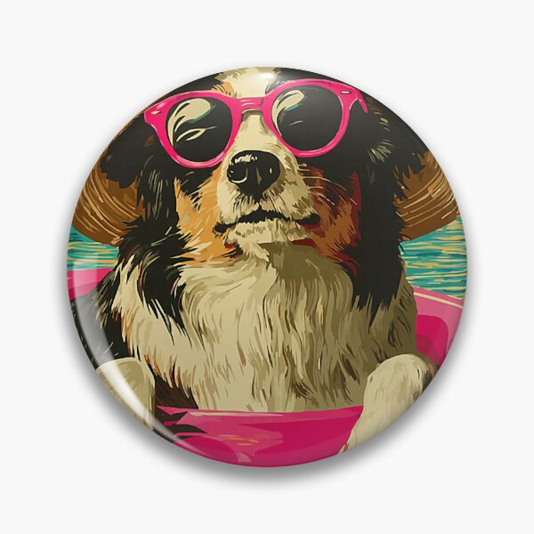 Item preview, Australian Shepherd with Sunglasses Cute Dog Pool Party designed and sold by Littermin.