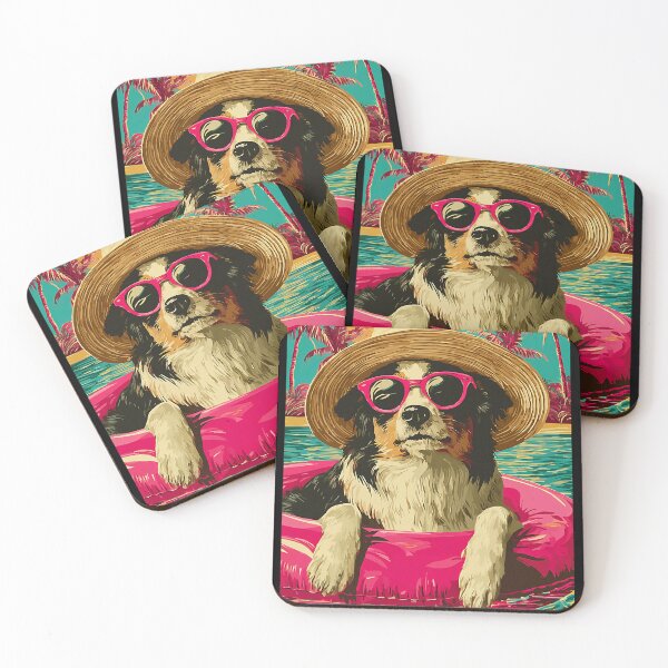 Item preview, Australian Shepherd with Sunglasses Cute Dog Pool Party designed and sold by Littermin.